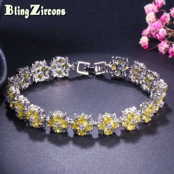 beaqueen beautiful yellow flower connected cubic zircon crystal tennis bracelet silver color wedding jewelry for women b134, Black
beaqueen beautiful yellow flower connected cubic zircon crystal tennis bracelet silver color wedding jewelry for women b134, Black