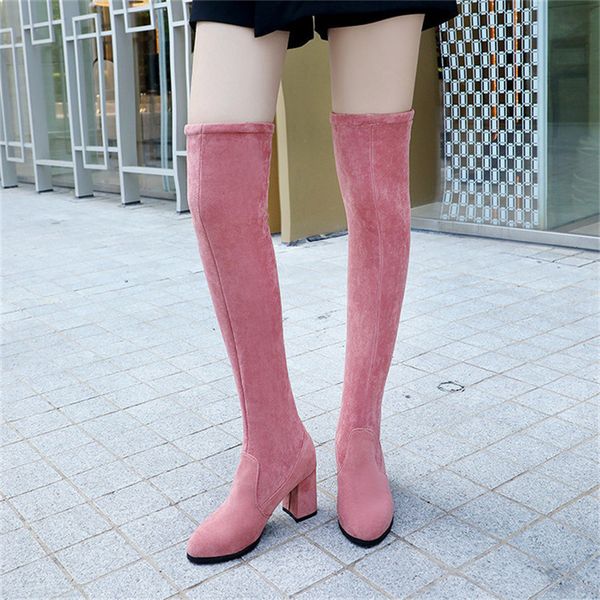 34-42 women winter high boots heel over the knee boots 2019 big size winter women, Black
34-42 women winter high boots heel over the knee boots 2019 big size winter women, Black