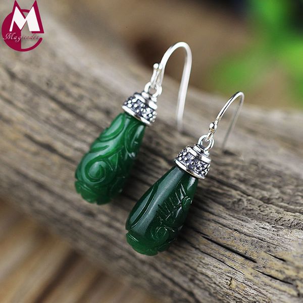 luxury green jade earrings with stone real 925 sterling silver earring for women vintage handmade carving wedding jewelry se117 cj191128, Golden
luxury green jade earrings with stone real 925 sterling silver earring for women vintage handmade carving wedding jewelry se117 cj191128, Golden