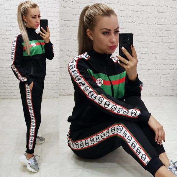 womens outerwear sports suit designer tracksuit cardigan hoodie pantsuit slim sports coat 2 piece set fall female clothing klw2371, Black;white
womens outerwear sports suit designer tracksuit cardigan hoodie pantsuit slim sports coat 2 piece set fall female clothing klw2371, Black;white