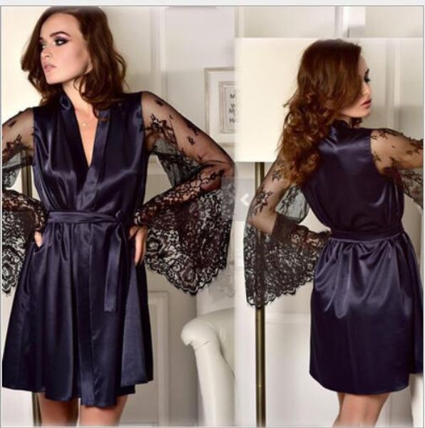 navy blue women nightwear satin lace lingerie sleepwear robes intimate night gown robes kimono exotic apparel babydolls chemises, Black;red
navy blue women nightwear satin lace lingerie sleepwear robes intimate night gown robes kimono exotic apparel babydolls chemises, Black;red
