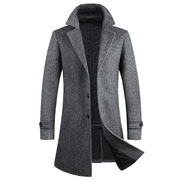 gustomerd nice winter wool coat men's fashion slim lapel long sleeve coat thicken warm wool single breasted long men's, Black
gustomerd nice winter wool coat men's fashion slim lapel long sleeve coat thicken warm wool single breasted long men's, Black