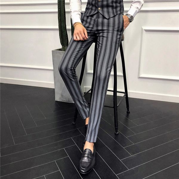 elegant stripe masculino dress pants nightclub suit pants 2020 men's trousers casual slim fit business office trousers men, Black
elegant stripe masculino dress pants nightclub suit pants 2020 men's trousers casual slim fit business office trousers men, Black