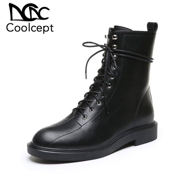 coolcept women short boots warm fur cross strap simple zipper shoes women fashion platform square heels ridding boots size 35-39, Black
coolcept women short boots warm fur cross strap simple zipper shoes women fashion platform square heels ridding boots size 35-39, Black