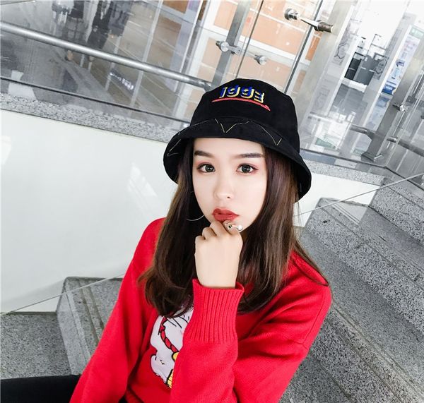 2020 korean version pure cotton fisherman hat spring/summer folding embroidery letters "1993sun hat tide black and white basin hat, Blue;gray
2020 korean version pure cotton fisherman hat spring/summer folding embroidery letters "1993sun hat tide black and white basin hat, Blue;gray
