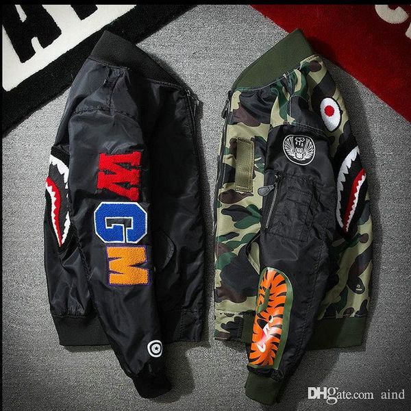sell super ma1 bomber camouflage shark jackets apes hoodie clothes black hood by air men outerwear parka coats men's clothing, Black;brown
sell super ma1 bomber camouflage shark jackets apes hoodie clothes black hood by air men outerwear parka coats men's clothing, Black;brown