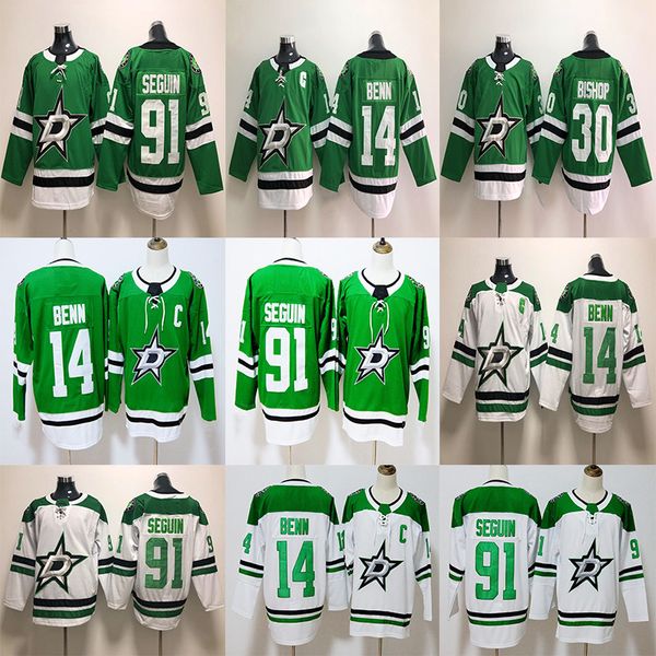 Dallas Stars Hockey 14 Jamie Benn Jersey 30 Ben Bishop 91 Tyler Seguin New Green White 9 Mike Modano 20 Dino Ciccarelli Jerseys 
Dallas Stars Hockey 14 Jamie Benn Jersey 30 Ben Bishop 91 Tyler Seguin New Green White 9 Mike Modano 20 Dino Ciccarelli Jerseys