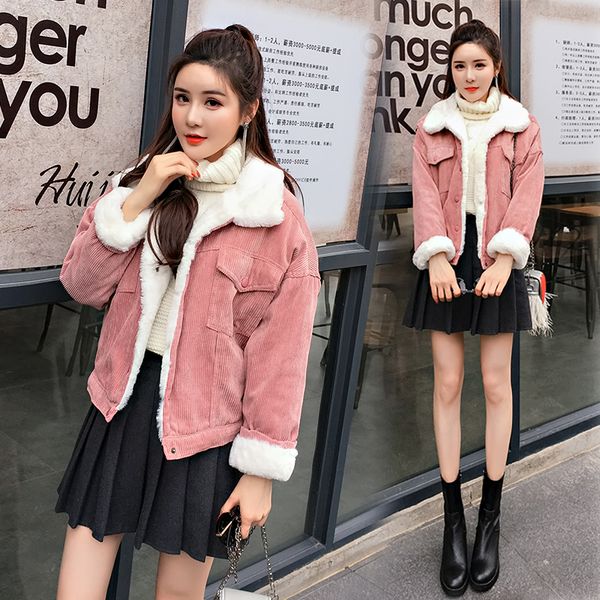 women's jackets women winter thick lambswool coat woman loose short corduroy jacket ladies cute outerwear warm parka female, Black;brown
women's jackets women winter thick lambswool coat woman loose short corduroy jacket ladies cute outerwear warm parka female, Black;brown