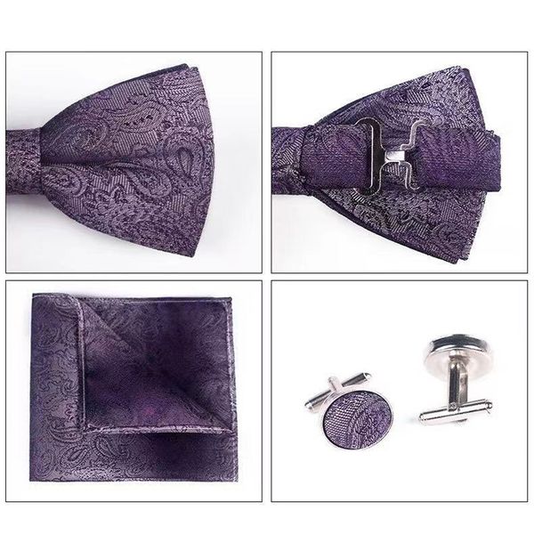 bridegroom wedding party business men tuxedo suit purple violet white pocket square towel handkerchief cuff links bow tie set, Black;blue
bridegroom wedding party business men tuxedo suit purple violet white pocket square towel handkerchief cuff links bow tie set, Black;blue