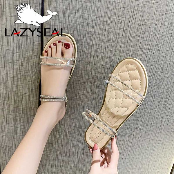 lazyseal 2020 big size 44 flip flops women summer crystal flat heel slippers for women beach with transparent ladies slides, Black
lazyseal 2020 big size 44 flip flops women summer crystal flat heel slippers for women beach with transparent ladies slides, Black
