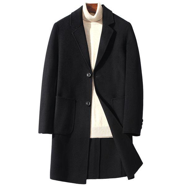 paulkonte europe and america men's solid color turndown collar coat fashion wild woolen men's long jacket, Black
paulkonte europe and america men's solid color turndown collar coat fashion wild woolen men's long jacket, Black