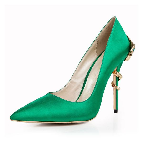 large size 35-41 elegant pointed toe woman banquet high heels shoes solid green snake design heel lady party single shoes pumps, Black
large size 35-41 elegant pointed toe woman banquet high heels shoes solid green snake design heel lady party single shoes pumps, Black