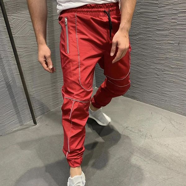 men's casual sports pants male spring new pants men work reflective strip fitness gym running trousers solid, Black
men's casual sports pants male spring new pants men work reflective strip fitness gym running trousers solid, Black