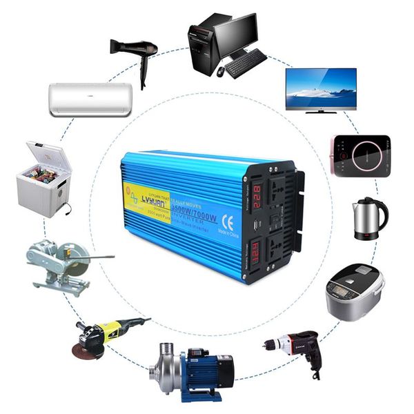 inverter 12v/ 24v 220v 7000w pure sine wave solar inverter voltage transformer converter led display usb charging dual socket
inverter 12v/ 24v 220v 7000w pure sine wave solar inverter voltage transformer converter led display usb charging dual socket