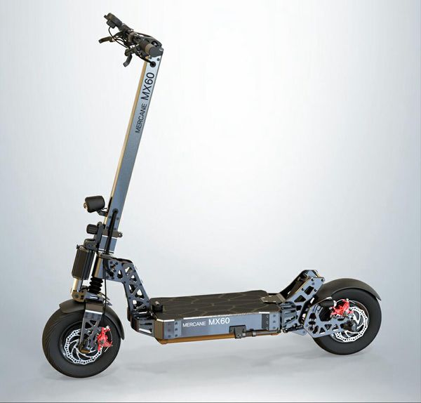 mercane mx60, 2400w(5400w), 60v 10/20ah,11 inch tubular tires,removable high capacity battery, double acting dual disc brake scooter
mercane mx60, 2400w(5400w), 60v 10/20ah,11 inch tubular tires,removable high capacity battery, double acting dual disc brake scooter