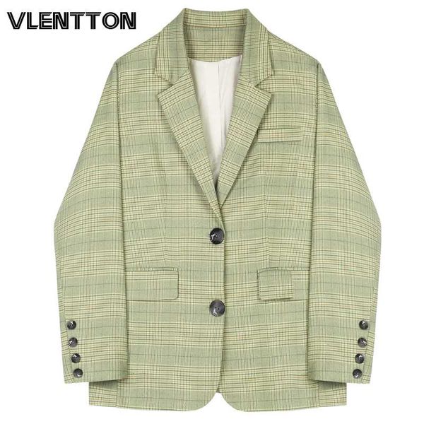 women's suits & blazers 2021 spring vintage green plaid women chic button loose korean jacket coat female outwear office blazer mujer, White;black
women's suits & blazers 2021 spring vintage green plaid women chic button loose korean jacket coat female outwear office blazer mujer, White;black
