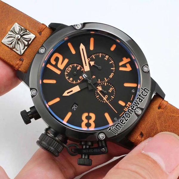 new flightdeck u-72 u72 vk quartz chronograph mens watch pvd steel black dial orange mark left hand leather satch timezonewatch e02d4, Slivery;brown
new flightdeck u-72 u72 vk quartz chronograph mens watch pvd steel black dial orange mark left hand leather satch timezonewatch e02d4, Slivery;brown