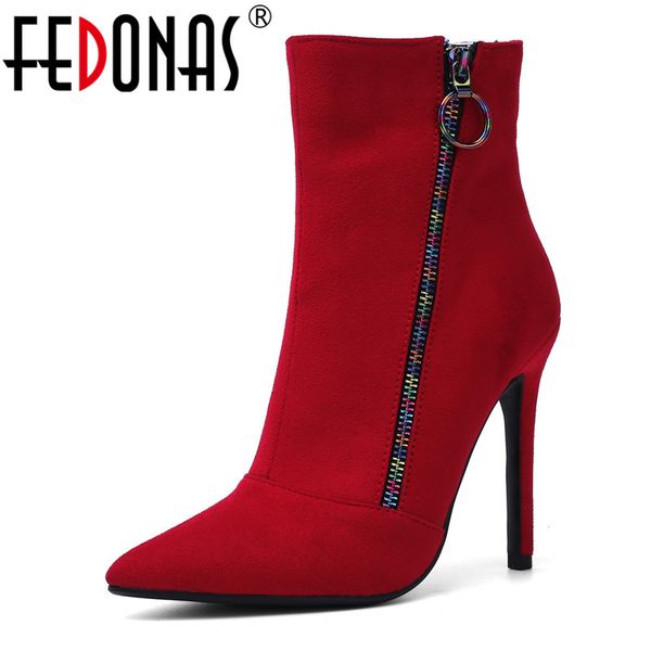 fedonas flock warm women ankle boots winter big size thin high heels short boots elegant ladies new dancing shoes woman, Black
fedonas flock warm women ankle boots winter big size thin high heels short boots elegant ladies new dancing shoes woman, Black