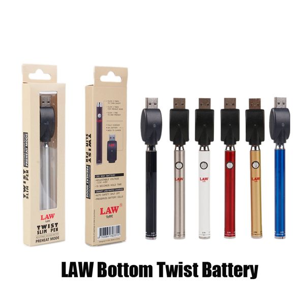 

Law Bottom Twist Предварительный нагрев VV Батарея 380 мАч Vertex Vape Pen Переменное напряжение USB-зарядное устройство Комплект батарей для 510-дюймовой толстой масляных картриджей Бак