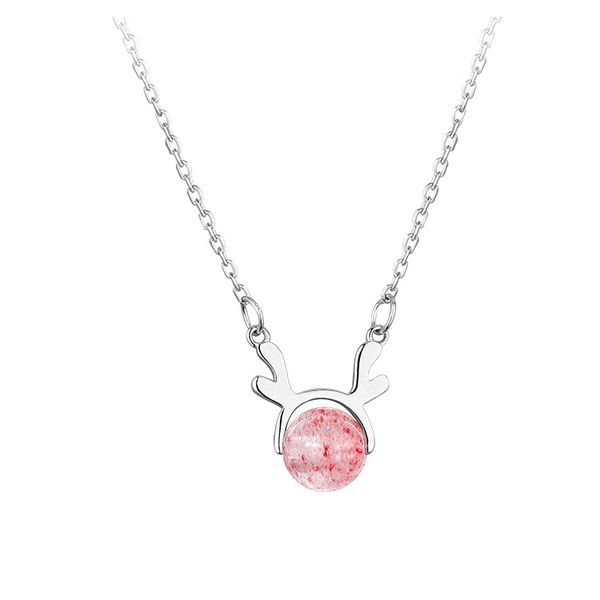 pendant necklaces s925 sterling silver necklace for female with clavicle chain strawberry antler temperament wild fashion
pendant necklaces s925 sterling silver necklace for female with clavicle chain strawberry antler temperament wild fashion