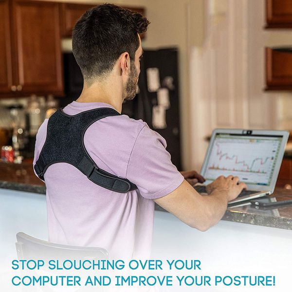 1 set posture corrector back straightening adjustable back support brace belt sports shoulder strap shoulders pad new, Black;blue
1 set posture corrector back straightening adjustable back support brace belt sports shoulder strap shoulders pad new, Black;blue