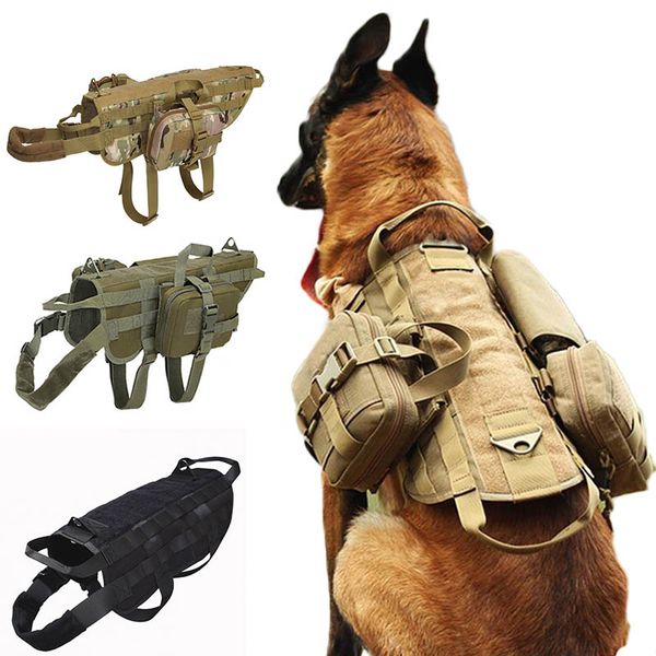 hunting jackets tactical k9 dog vest training service molle harness outdoor pet clothes with pouch, Camo;black
hunting jackets tactical k9 dog vest training service molle harness outdoor pet clothes with pouch, Camo;black