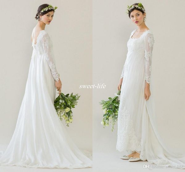 vintage 60's long sleeves wedding dresses 2020 backless bohemian lace empire waist bridal gowns formal party wear, White
vintage 60's long sleeves wedding dresses 2020 backless bohemian lace empire waist bridal gowns formal party wear, White