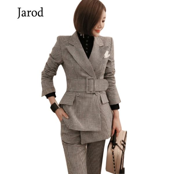 two piece dress 2021 runway fashion houndstooth 2 set women business work wearing pant suits office lady, White
two piece dress 2021 runway fashion houndstooth 2 set women business work wearing pant suits office lady, White