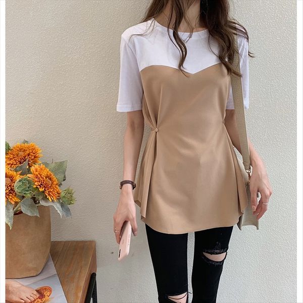 2019 running bag running bag temperament stitching fake two-piece short-sleeved t-shirt women's loose waist jacket half-sleeve t-shirt, White
2019 running bag running bag temperament stitching fake two-piece short-sleeved t-shirt women's loose waist jacket half-sleeve t-shirt, White