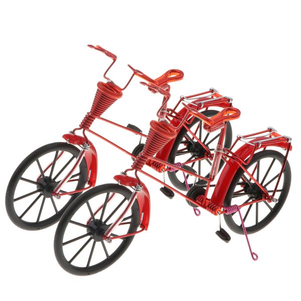1:10 aluminum bike models with basket handicraft toy red 2x