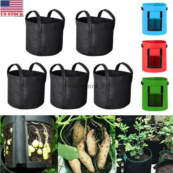 

Potato Grow Planter Container Bag Pouch Root Plant Growing Pot Side Window Bags Case New