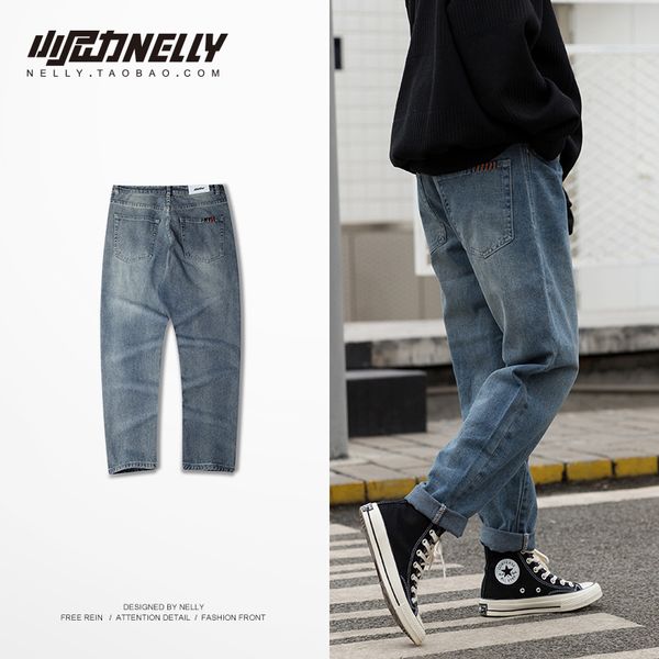 nelly 2019 summer men's denim pants solid color harajuku buttons jeans fashion youth modis trousers, Black
nelly 2019 summer men's denim pants solid color harajuku buttons jeans fashion youth modis trousers, Black
