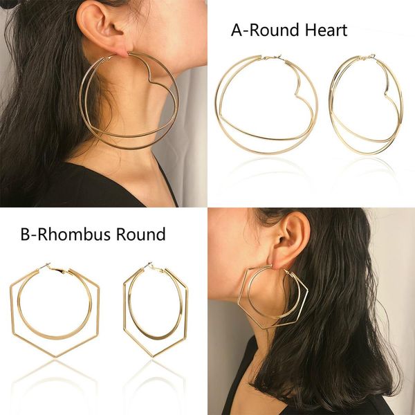 big hollow rhombus circle dangle earring metal round heart drop earrings for women simple fashion earring jewelry, Silver
big hollow rhombus circle dangle earring metal round heart drop earrings for women simple fashion earring jewelry, Silver