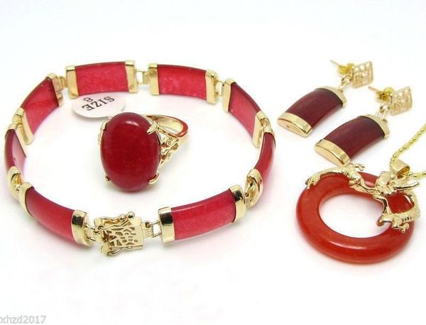 wholesale charming red jades dragon pendant necklace ring, bracelet,earring sets, Black
wholesale charming red jades dragon pendant necklace ring, bracelet,earring sets, Black