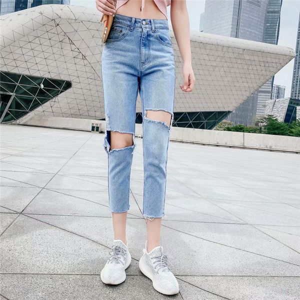 summer new street fashion jeans with washed holes, low-waisted thin feet, edges, nine-point jeans women, Blue
summer new street fashion jeans with washed holes, low-waisted thin feet, edges, nine-point jeans women, Blue