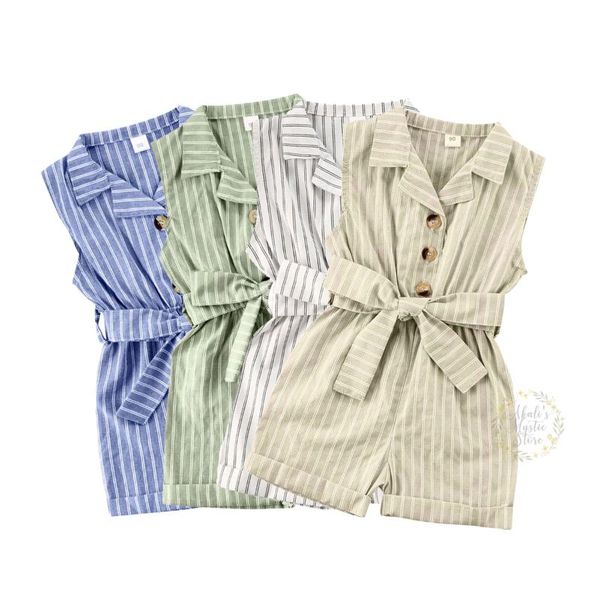 summer kids girl striped romper sleeveless lapel buttons jumpsuits with belt newborn baby girl clothing casual romper 1-6y, Blue
summer kids girl striped romper sleeveless lapel buttons jumpsuits with belt newborn baby girl clothing casual romper 1-6y, Blue