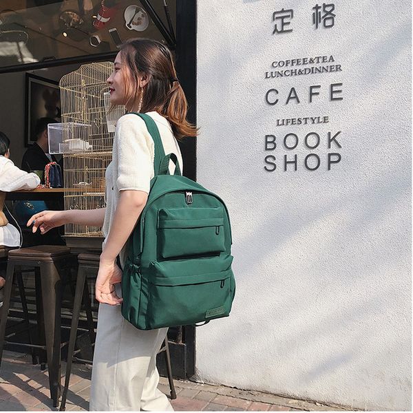preppy style school bags for girls teenager satchel schoolbag backpack women bookbags lightweight oxford green bag school 2020