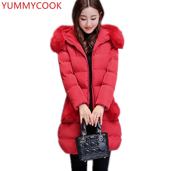 winter slim slimming medium long section cotton-padded jacket women clothing solid color fur collar cotton clothing female a490, Black
winter slim slimming medium long section cotton-padded jacket women clothing solid color fur collar cotton clothing female a490, Black