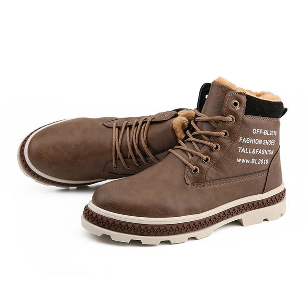 men's work boots high-men's shoes plus cotton cold and warm fashion trend plus velvet snow boots non-slip wear-resistant, Black
men's work boots high-men's shoes plus cotton cold and warm fashion trend plus velvet snow boots non-slip wear-resistant, Black