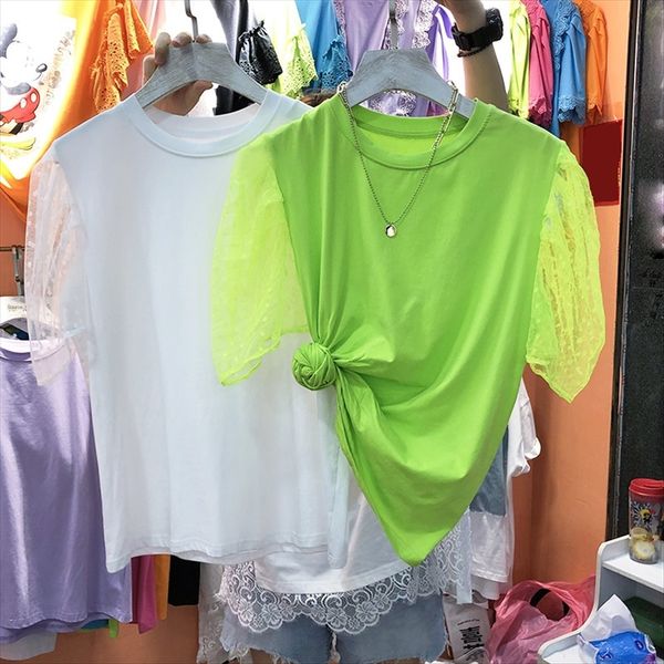 short-sleeved cloth t- mesh cloth t-shirt 2020 summer-style small shirt all-match loose temperament stitching mesh top, White
short-sleeved cloth t- mesh cloth t-shirt 2020 summer-style small shirt all-match loose temperament stitching mesh top, White