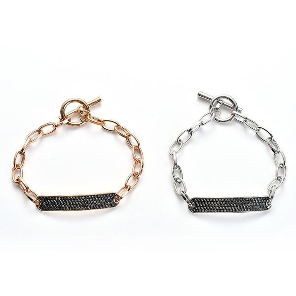 link, chain friendship hand decor jewelry alloy geometric simple crystal rhinestone bracelet, Black
link, chain friendship hand decor jewelry alloy geometric simple crystal rhinestone bracelet, Black
