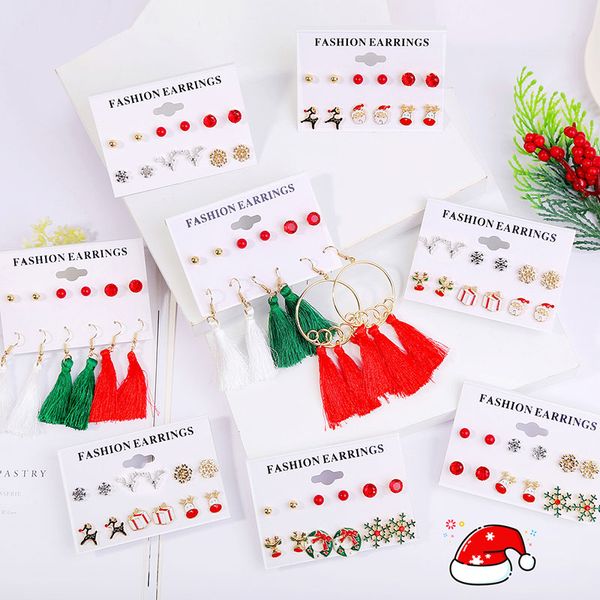 8seasons 2019 new fashion christmas earrings jewelry deer snowflake santa claus christmas gifts for women earrings 6 pairs/set, Golden;silver
8seasons 2019 new fashion christmas earrings jewelry deer snowflake santa claus christmas gifts for women earrings 6 pairs/set, Golden;silver
