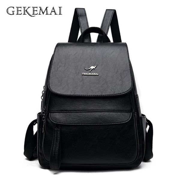 anti-theft solid color soft leather women backpack large capacity school bag for teenage girl casual travel shoulder bag mochila
anti-theft solid color soft leather women backpack large capacity school bag for teenage girl casual travel shoulder bag mochila
