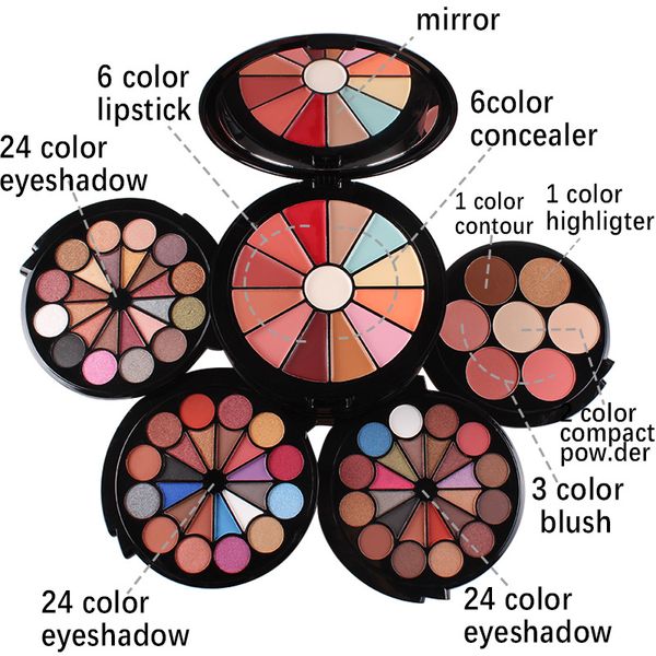miss rose makeup set 92 colors 72 shades matte & shimmer eyeshadow palette make up kit face powder highlighter bronzer 
miss rose makeup set 92 colors 72 shades matte & shimmer eyeshadow palette make up kit face powder highlighter bronzer
