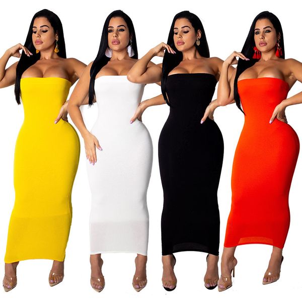 womens solid maxi dress strapless slim dresses for summer vacation beach party dresses 2pcs per lot, Black
womens solid maxi dress strapless slim dresses for summer vacation beach party dresses 2pcs per lot, Black