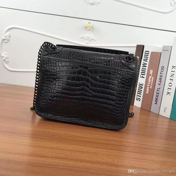 designer's classic black letter handbag,crocodile design cowhide chain bag,black hardware bag,23cm girl real leather bag 1819
designer's classic black letter handbag,crocodile design cowhide chain bag,black hardware bag,23cm girl real leather bag 1819