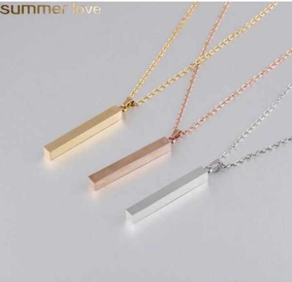 stainless steel bar pendant necklace new fashion gold rose gold silver solid blank bar charm pendant for buyer own engraving jewelry
stainless steel bar pendant necklace new fashion gold rose gold silver solid blank bar charm pendant for buyer own engraving jewelry