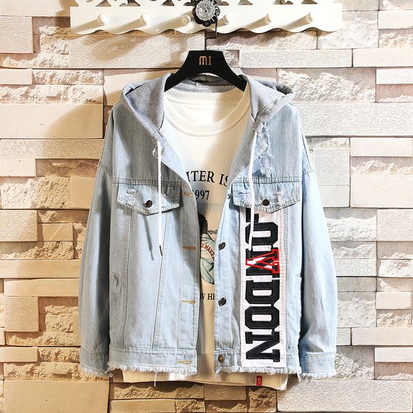 ledingsen ripped blue jeans jacket men 2018 autumn streetwear letter print distressed hole jackets and coats jaqueta masculina, Black;brown
ledingsen ripped blue jeans jacket men 2018 autumn streetwear letter print distressed hole jackets and coats jaqueta masculina, Black;brown