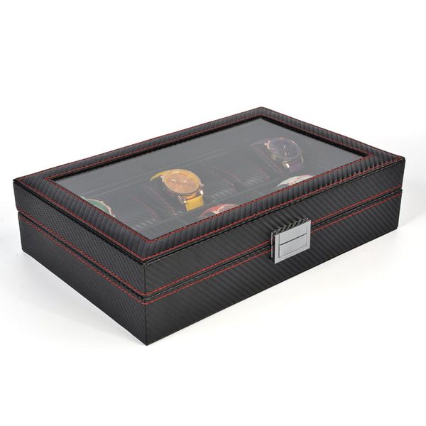 carbon fiber12 grids watch box storage showing watches display storage box case tray zippere travel jewelry watch case, Black;blue
carbon fiber12 grids watch box storage showing watches display storage box case tray zippere travel jewelry watch case, Black;blue