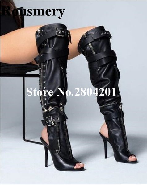 rousmery hot sexy сплошной черный двойной ремень колено сапоги rivet stud slingback nightclub мода обувь женщины mujer zapatos, Black
rousmery hot sexy сплошной черный двойной ремень колено сапоги rivet stud slingback nightclub мода обувь женщины mujer zapatos, Black